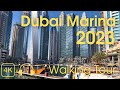 Dubai Marina Promenade, Dubai, UAE 🇦🇪 [ 4K 60 fps ] Walking Tour