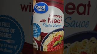 Great Value meat pasta sauce. 😁 #pasta #walmart #easydinner #easy