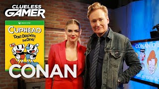 Clueless Gamer: "Cuphead" With Kate Upton | CONAN on TBS