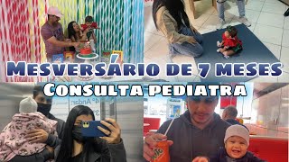 VLOG: Mesversário de 7 meses da bebê | Consulta + Ela ganhou um tatame😍/ Gica Maria