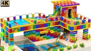 Build Two Story Mud House with Swimming Pool From Magnetic Balls ( Satisfying ) | Magnet Satisfying