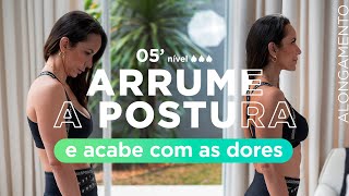 Exercício fácil para corrigir a postura em 5 minutos - Carol Borba ✅