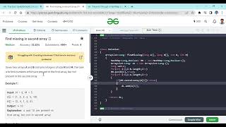 Find missing in second array Practice GeeksforGeeks