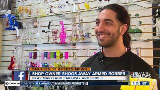 Smoke shop owner shoos away thief, offers cigarettes