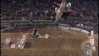 Tyler Bowers HUGE Crash Oakland Supercross 2018