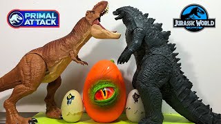 Hatching Jurassic World Dinosaur Eggs - Godzilla, T-Rex, Spinosaurus and more