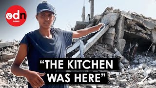 Khan Younis Resident Shows Heartbreaking Remains of Home Destroyed by Strikes