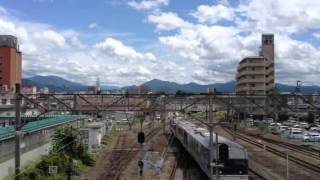 Funny train arriving at Aizu-Wakamatsu station. Jun.17.2012