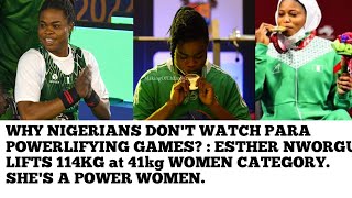 NIGERIA ESTHER NWORGU LIFTS 114KG IN WOMEN'S 41KG AT PARA POWERLIFYING GAMES IN CAIRO EGYPT