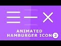 Transforming Hamburger Menu Icon3 - Animated Toggle Icon Tutorial - Javascript Toggle menu animation