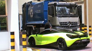 Sembcorp Garden Waste Recycling Truck ft  a super cool Mclaren sports car in Singapore - for kids!