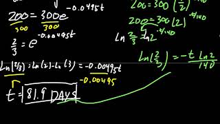 Exponential Models (Radioactive Decay)