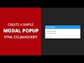 How to create a Modal Box with Html Css and JavaScript