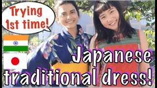 What's Japanese traditional dress "Yukata"? Indian girl trying Yukata for the 1st time!