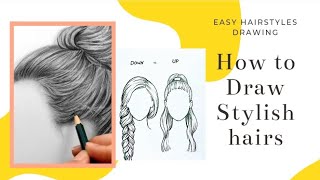 draw stylish hairs for girls#shorts #you#hair #girl #beutiful #pencildrawing#youtubeshorts
