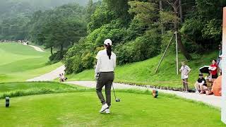 KLPGA 한진선 프로 갤러리에 인사 잘하고 드라이버 굿 샷  슬로우 모션 #golf #golfswing #kpga #골프대회 #klpga