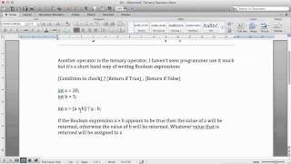 Objective C Tutorials 20 Ternary Operator