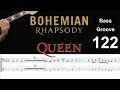 BOHEMIAN RHAPSODY (Queen) How to Play Bass Groove Cover with Score & Tab Lesson