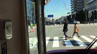 【あかいくつ】横浜市営バス あかいくつМルートみなとみらい経由循環桜木町駅前行き前面展望