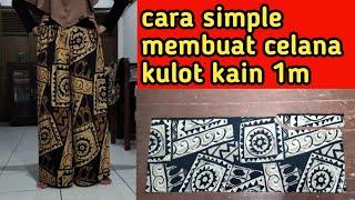 membuat kulot tanpa pola dan cara menjahit nya#pemula