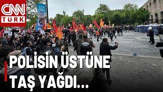 Eylemciler Kaldırım Taşlarını Söküp Polise Saldırdı! 1 Mayıs’ta Taksim İnadı İstanbul’u Karıştırdı!