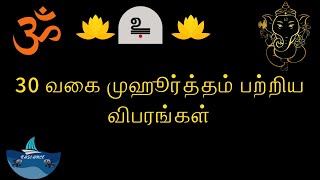 30 வகை முஹூர்த்தம் பற்றிய விபரங்கள் | பிரம்ம முகூர்த்தம் | சூரிய உதயம் | அகத்தியம் | Radiance