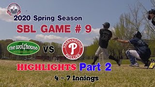 WOLFHOUND VS PHILLIES Highlights Part 2 [4~7 Innings] SBL 2020 Spring Season Game #9  [APR 18, 2020]