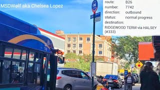 Inbored Ridgewood Term via Halsey St bound 2019 New Flyer XD40 #7742 on the B26 bus