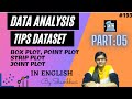Data Analysis on tips dataset Part-05 | data analysis | Boxplot | Stripplot | Jointplot | Pointplot