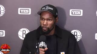 Kevin Durant On The Nets Missing Kyrie Irving, If He's Talked To Him & When He Might Return.