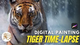 Art Talk & Tiger Time-lapse Painting