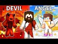 JJ's ANGEL vs Mikey's DEVIL Survive Heaven Battle - Minecraft Animation / Maizen