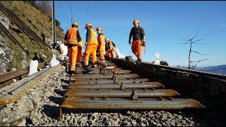 Nel cantiere della ferrovia del Monte Generoso, arrivano i nuovi binari