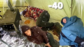 HEAVY SNOWSTORM -40° Solo Winter Camping 4 Days ❄️ Snowstorm best hot tents for winter camping