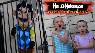 Escape the Babysitter Hello Neighbor in Real Life! We Lock Hello Neighbor Out!