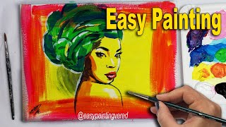AFRICAN LADY - ACRYLIC PAINTING for Beginners (Step by Step)