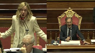 BAGARRE IN AULA DURANTE L’INTERVENTO DI GIORGIA MELONI SUL SUPERBONUS: TENSIONE CON IL M5S