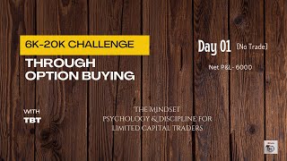 Day 01 of Turning 6k to 20k Challenge | Options Trading | First Attempt