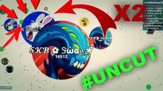 AGARIO FIRST DOUBLE POP EVER POSSIBLE?! // EPIC #UNCUT
