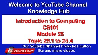 #cs101 Module 25# Topic : 25.1 to 25.5