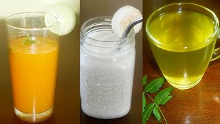 Tricolor Smoothie Shake | Banana Milkshake Recipe| Carrot Juice | Neem Tea Recipe | Immunity Booster