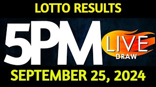 Lotto Result Today 5:00 pm draw September 25, 2024 Wednesday PCSO LIVE