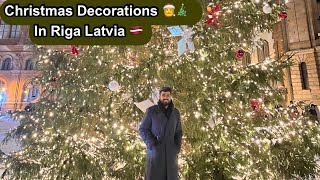 Christmas Decorations In Riga, Latvia 🇱🇻 | Christmas Decorations In Old Town Riga | With Eng Sub