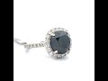 6.88 Carat Fancy Black Diamond & White Diamond Halo Ring in 14k White Gold