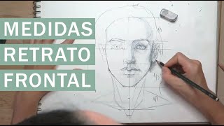 Medidas para dibujar un retrato frontal.  Nivel Intermedio / Measurements to draw a Portrait