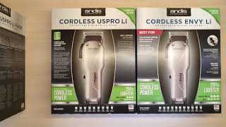 Сравнение машинок Andis USPro Li cordless, Envy Li cordless, USPro Li Fade, Easy Clip Li cordless