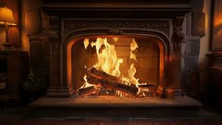 Just A Crackling Fire And Festive Scene | Help To Sleep At Fireplace |  Fireplace