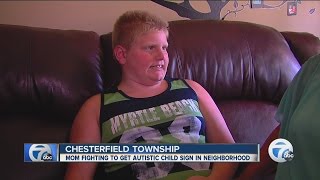 Mom wants Autistic Child in Area sign