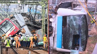 川崎駅と鶴見駅の間の京浜東北線の踏切での不法侵入事件の直後の状況です。