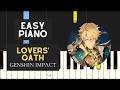 Lovers' Oath (EASY Piano Tutorial) - Genshin Impact
